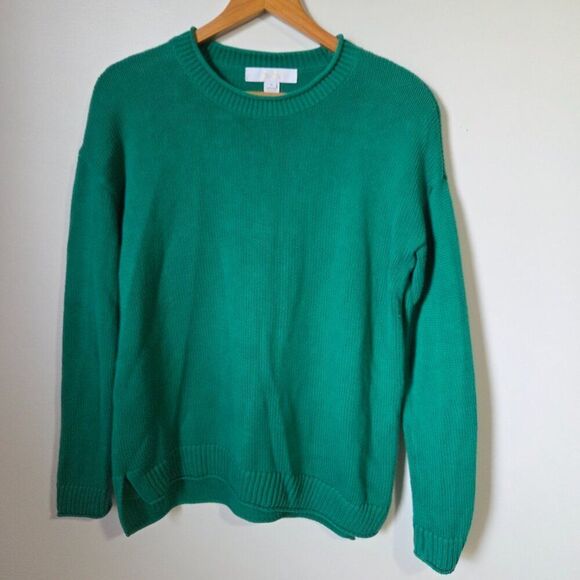 EUC LILLY PULITZER GREEN 100% COTTON CREW NECK PULLOVER SWEATER SMALL - Picture 1 of 14